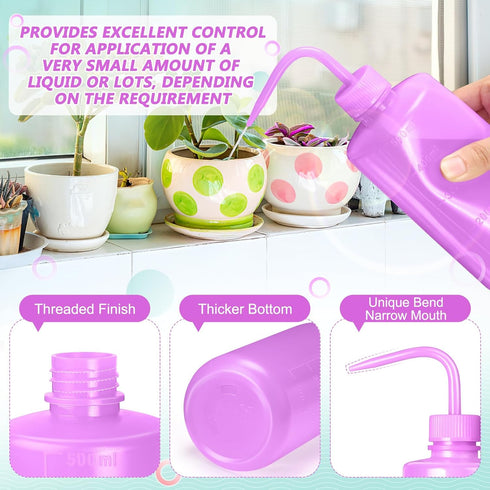 500ml Premium Eyelash Water Bottle for Extensions, 16oz Lash Rinse Bottle, Easy to Carry Tattoo Squeeze Bottle