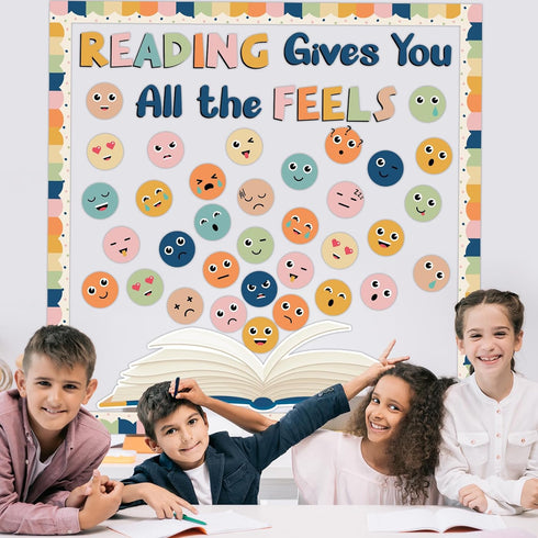 Reading Bulletin Board Classroom Decorations Set Reading Gives You All The Feels Boho Emotion Cutout