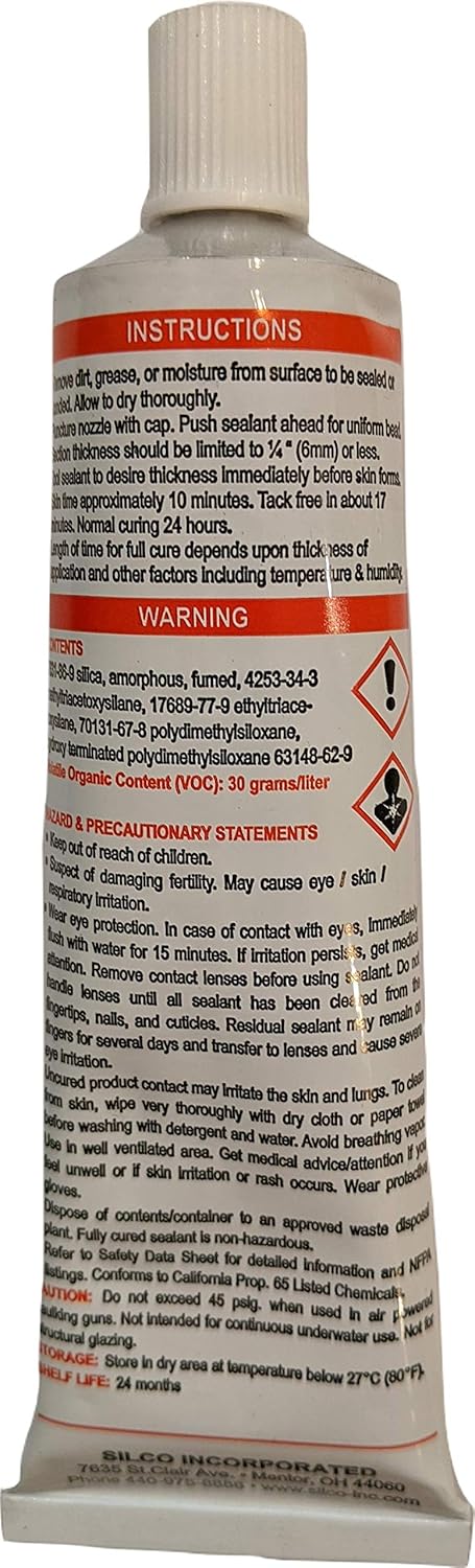 Sil-Bond RTV 6500 High Temperature Silicone, Industrial Grade, Red (2.8oz)