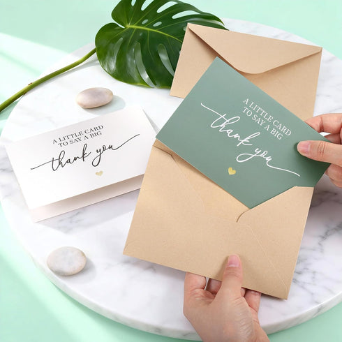 Yimomoyi 50 5.9x3.9 Inches Pk Thank You Cards, Thank You Cards & Notes with Envelopes | Pefect for Baby Shower Wedding
