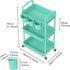 MOYIPIN 3-Tier 3 Plastic Rolling Utility Cart with Handle,Utility Storage Cart for Office, Living Room, Kitchen,Movable
