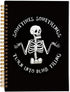 Funny Skeleton Gothic Notebook Journal, Goth Gifts for Women, Witchy Journal, Spiral Notebook 5.5x8.3 for Office