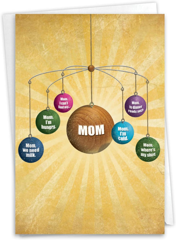 NobleWorks Loving Mother's Day Card from Kids, Heartfelt Gift, Greetings for Moms with Envelope
