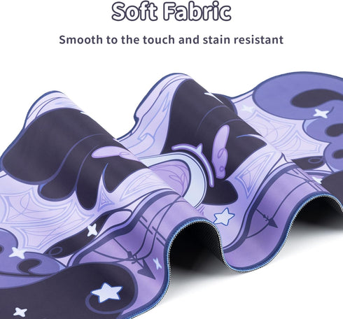 GeekShare Large Gaming Mouse Pad with Wrist Support Set, Non-Slip Rubber Back Desk Mat & Memory Foam Rest - Star Wings