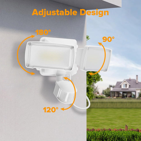 21W Sensor,2500LM, 5000K Daylight,IP65 2 LUTEC Plug in Motion Sensor Light Outdoor, Flood Lights Outdoor Motion