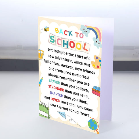 Frvyherz 3rd 5th 6th 1st Back to School Card for Kids Students, First Day of School Card for Daughter Son, Back