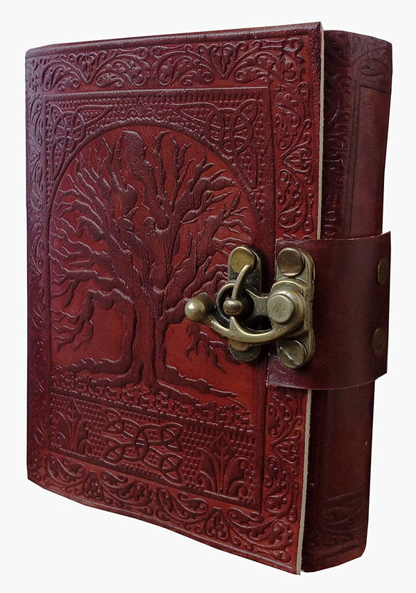 OVERDOSE Tree Leather Journal With Brass C-Lock - Handmade Journal For Students,