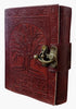 OVERDOSE Tree Leather Journal With Brass C-Lock - Handmade Journal For Students,