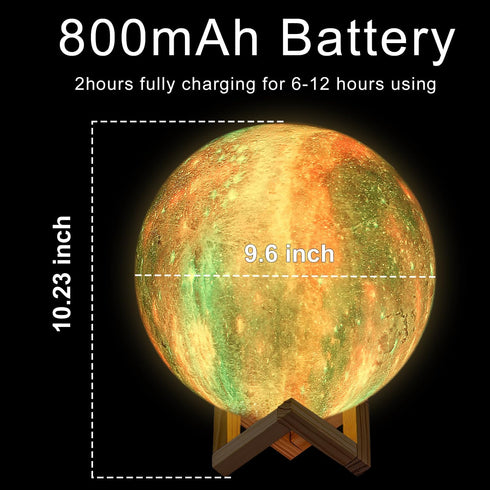 16 3D (9.6 inch) Moon Lamp, Galaxy Night Light, Colors Large galaxy light printing Moon Night Light with Stand/Remote