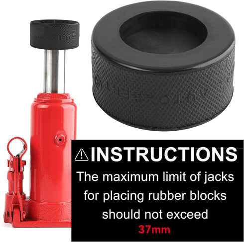 1.45inch Rubber Bottle Jack Pad Adapter Buddy Protector Car Floor Alxe Jack Extension Tool Pinch Weld Side Lifting Disk 37mm Hole for Most 8T 10 Ton Bottle Jacks
