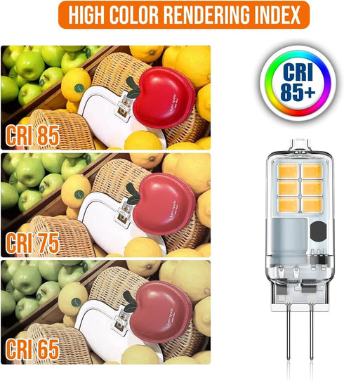 G4 Bulb 12V Bulb 1.5W, 15 G4, Dimmable 3000K 10Pack LED AC/DC, JC Bi-Pin Base Light Equivalent to Watt Halogen Not Warm