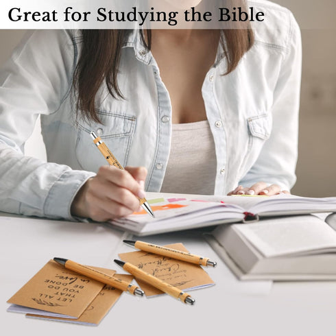 Fuutreo 200 Pcs Christian Gift Bible Verse Prayer Journals with Pens, Mini Scripture Pocket Notepad