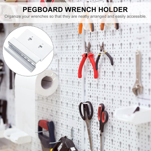 Mobestech Wall Mounted Hex Wrench Hanger, Metal Brackets Organizer for Socket Wrench Holders, Steel Pegboard