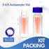 2ML Polypropylene Vials, 9mm Short Thread Vial with Micro Volume 300µL, Blue Screw Cap with Hole, WhitePTFE&Red Silicone Septa, for Ion Chromatography, 100 of Pack