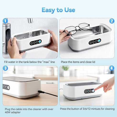 49KHz 3 650ML 304 Ultrasonic Jewelry Cleaner Machine: UltraSonic Cleaner with Cleaning Modes