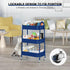 EAGMAK 3 Tier Utility Rolling Cart, Metal Storage Organizer Trolley with Handle and Lockable Wheels for Kitchen, Office