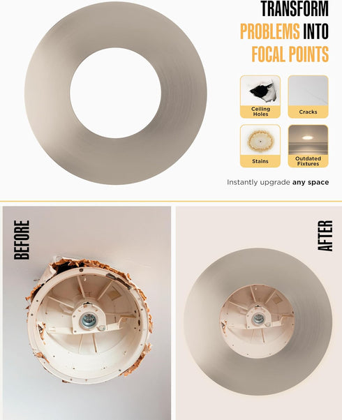 The Can Converter 5" 6" Ceiling Medallion for Recessed Can Light Home Improvement Decorative Steel Flat Goof Ring