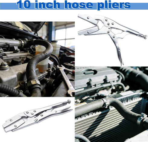 WUYIZHEHAO 10-Inch Set 4-Pack, Pinch Radiator Hose Clamp Pliers Heavy Duty Self-Locking Off Tool for Automobile