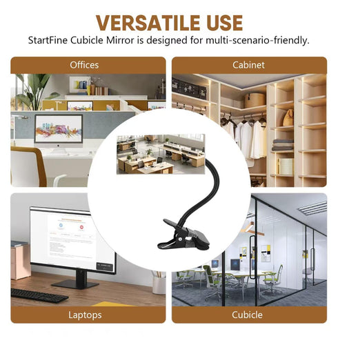 6.69"x2.95" Clip On Security Mirror Convex Desk Office Cubicle for Personal Safety Desk Rear View Mirror Monitor