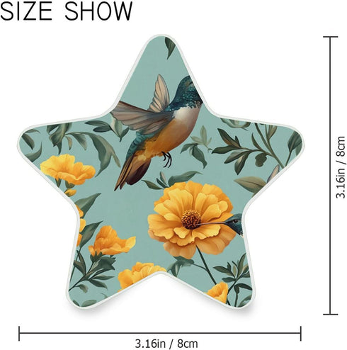 Burbuja Hummingbirds 0.2W Yellow Marigolds LED Night Light Plug into Wall Star-Shaped Nightlight Dusk to Dawn Auto