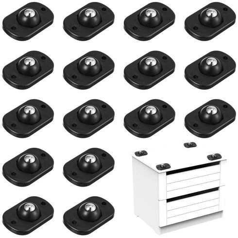 Quilax 16 Pcs Self Adhesive Caster Wheels, 360Swivel Mini Caster Wheels for Small