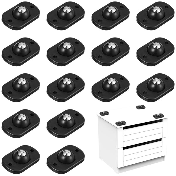 Quilax 16 Pcs Self Adhesive Caster Wheels, 360Swivel Mini Caster Wheels for Small