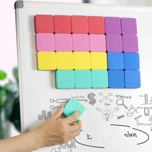 MaxGear Dry Erase Erasers, 36 Pack Magnetic Whiteboard Dry Erasers, Classroom, Office, Home, 6 Color Set