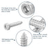 uxcell M2 Hex Socket Head Cap Self-Tapping Screw, 15Pcs 304 Stainless Steel, Hex Drive, Silver Tapping Screws