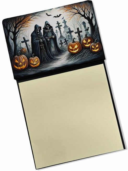 Caroline's Treasures The Grim Reaper Spooky Halloween Sticky Note Holder, Refillable Memo Pads for Desk Accessories