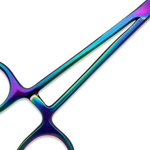 5 inches Bandage, Castroviejo, & Iris Scissors, & Kelly, & Mosquito Forceps Rainbow - Stainless Steel, DIY Crafting
