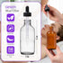 AuroTrends 4 oz Dropper Bottles, 24 Pack Transparent Glass Tincture Bottles with Dropper, Funnel & Stickers