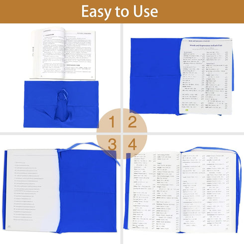 KICNIC Blue Book Covers 3 Pack, 6"x9" Stretchable Protective Covers for Most Hardcover Books, Washable