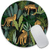 Leopard Round Mousepad, Tropical Leaves Office Decor for Women and Men, Desk Accessories
