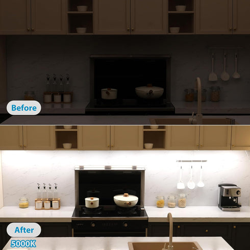 6 12 Inches Dimmable Counter Closet 5000K Litever Under Cabinet Lights Plug in, pcs LED Light Strip Bars. Super Bright