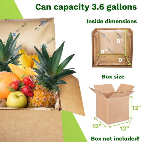 Packaging 12" 12" 12" 3.6 Pack 3 Frozen IDL x x Insulation Liners for Shipping Box, Gallons Capacity, of - EcoMax