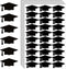 Whaline 600pcs Graduation Cap Stickers, Self-Adhesive Black Graduation Hat Labels for Party Decor
