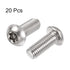 uxcell M8x20mm Torx Security Machine Screw, 20pcs Pan Head Screws, 304 Stainless Steel Fasteners Bolts