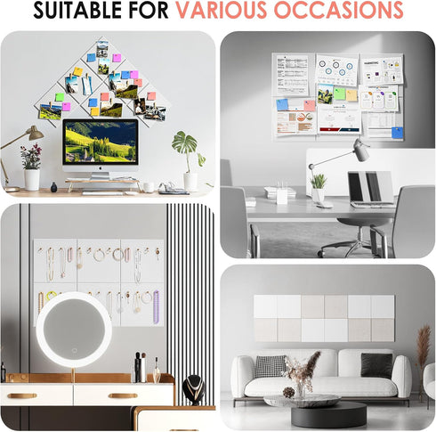 MaxGear Large Cork Board for Wall 36" x 24", White Bulletin Board with Felt Tiles
