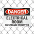 SmartSign "Danger - Electrical Room, No Storage Permitted" Sign, 10" x 14" Plastic