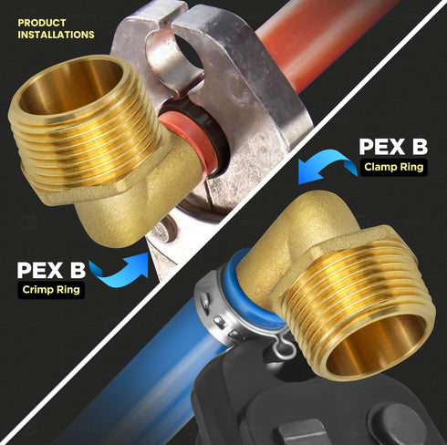 SUPPLY GIANT QYNM3410-5 PEX Barb X MIP 90 Degree Elbow Pipe Fitting, 3/4'' x 1, Brass, Pack of 5