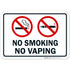 No Smoking No Vaping Sign - 10x7 Inches, Rust Free Aluminum, Fade Resistant, Made in USA