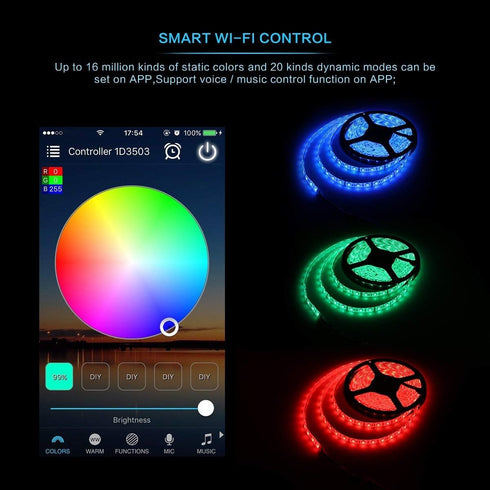 4-Pin 3535 5050 2835 iNextStation Smart RGB WiFi LED Controller Output Compatible with Alexa/Google Home