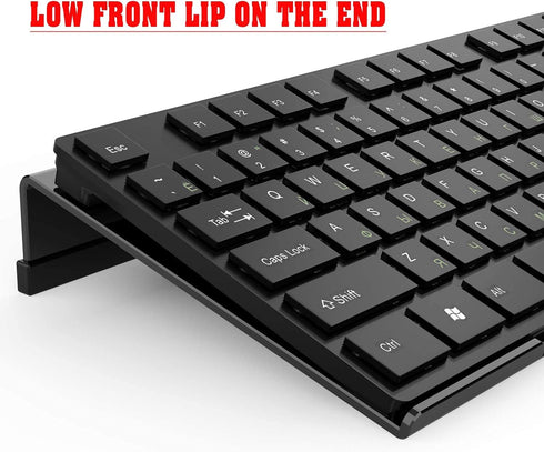 KOTEMON Acrylic Tilted Computer Keyboard Stand for Ergonomic Typing, Keyboard Tray Holder with Silicone Non-Slip Case