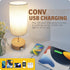 Yarra-Decor Bedside Lamp with USB A+C Charging Ports & AC Outlet, Touch Control Table Lamp for Bedroom, 3 Way Dimmable