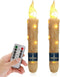 Magical Candlesticks Flameless Taper Candle, 2pcs White LED Tapered Candles Remote Dipped