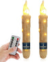 Magical Candlesticks Flameless Taper Candle, 2pcs White LED Tapered Candles Remote Dipped