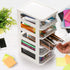 Hedume Desktop Drawer, Clear 5 Drawer Desktop Storage Unit, White Frame with Clear Drawers, Drawer Unit by Hedume