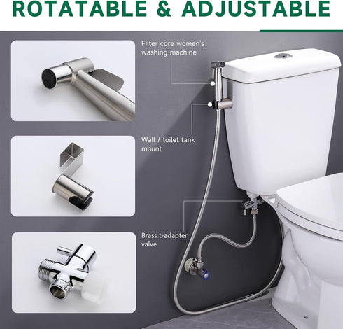 2 4ft Set, Handheld Bidet Sprayer with Replacement Filters for Toilet, Muslim Shower for Feminine Wash & Cloth Diaper