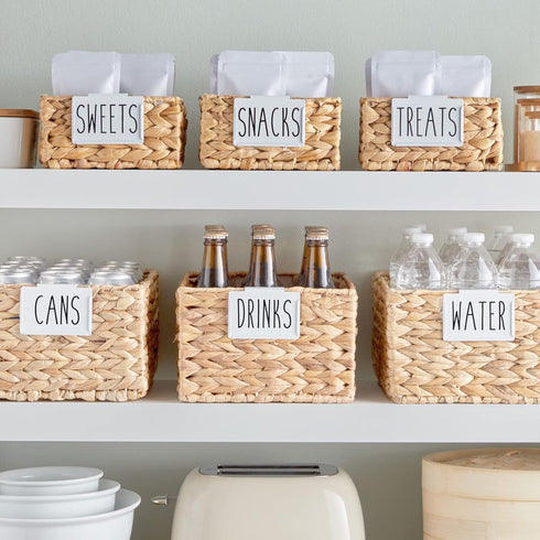 Talented Kitchen 8-Piece Metal Basket Labels Clip On Holders with 40 White Labels for Storage Bins