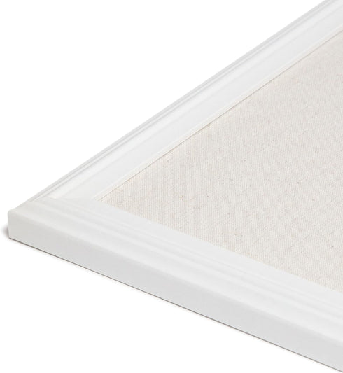 U Brands Farmhouse Linen Bulletin Board - White Frame Office Supplies, Natural, 20” x 30”